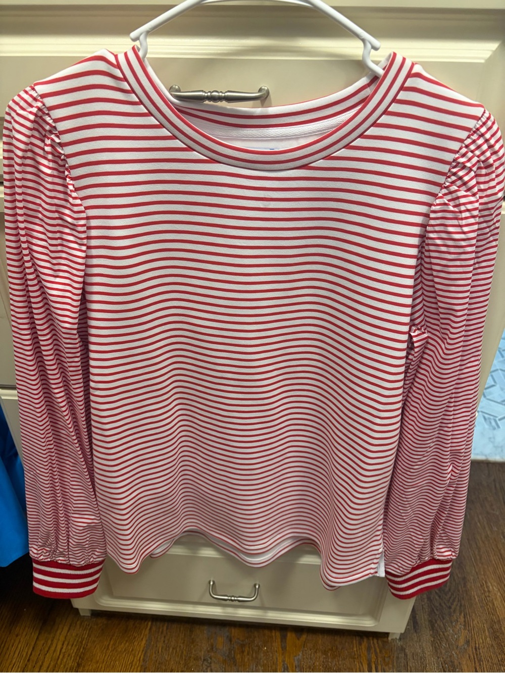 Addison Bay Red and White Striped Boatneck Top